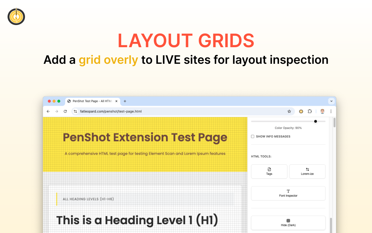 Grid Overlay - Alignment and measurement tool