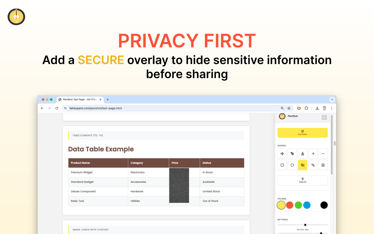 Privacy Tool - Blur sensitive information